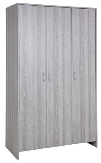 An Image of Argos Home Seville 3 Door Wardrobe - Grey Oak Effect