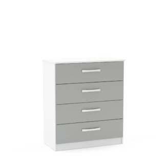 An Image of Lynx White and Grey 4 Drawer Chest Grey