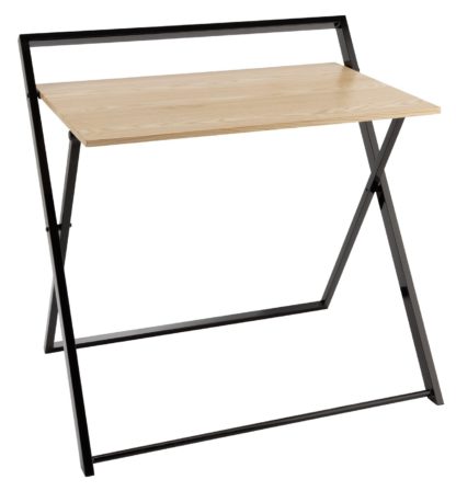 An Image of Habitat Compact Folding Office Desk - Black