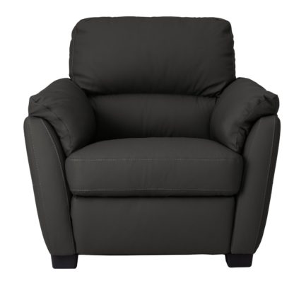 An Image of Argos Home New Trieste Leather Mix Armchair - Black