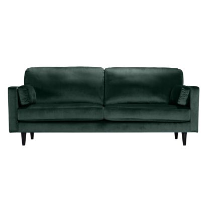 An Image of Sheldon Velvet 3 Seater Sofa Blue