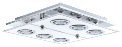 An Image of Eglo Cabo Large 6 LED Ceiling Light - Chrome