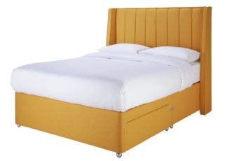 An Image of Sleepeezee Hybrid 2000 2 Drawer Kingsize Divan Set - Mustard