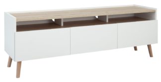 An Image of Habitat Skandi 3 Drawer TV Unit - White Two Tone