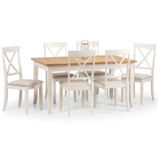An Image of Davenport Extending Dining Table with 6 Chairs Ivory