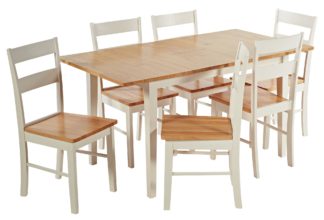 An Image of Habitat Chicago Solid Wood Extending Table & 6 Chairs
