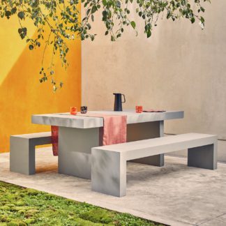 An Image of Habitat Tico 8 Seater Table and Bench Set