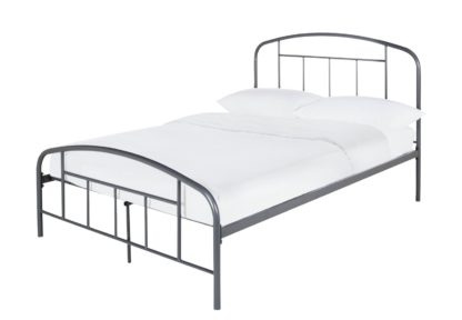 An Image of Habitat Pippa Double Metal Bed Frame - Grey