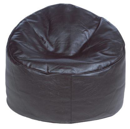 An Image of Habitat Faux Leather Bean Bag - Dark Brown