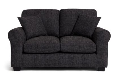 An Image of Habitat Lisbon 2 Seater Fabric Sofa - Charcoal