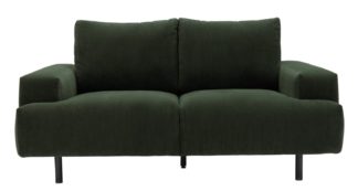 An Image of Habitat Julien 2 Seater Fabic Sofa - Dark Green