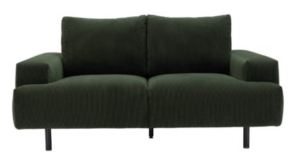 An Image of Habitat Julien 2 Seater Fabic Sofa - Dark Green