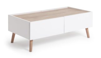 An Image of Habitat Skandi 2 Drawer Coffee Table - White Two Tone