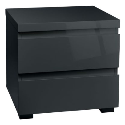 An Image of Puro Grey 2 Drawer Bedside Cabinet Grey