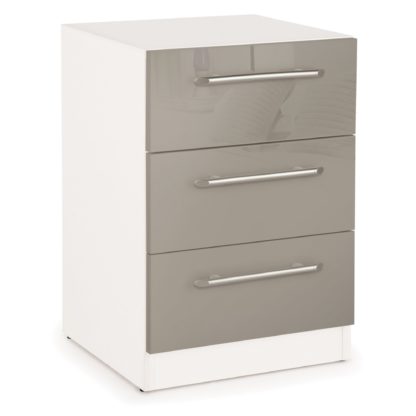 An Image of Bayswater 3 Drawer Bedside Black