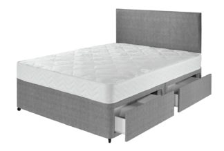 An Image of Argos Home Elmdon Comfort 4 Drawer Small Double Divan - Grey