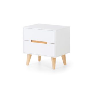 An Image of Alicia 2 Drawer Bedside Table White