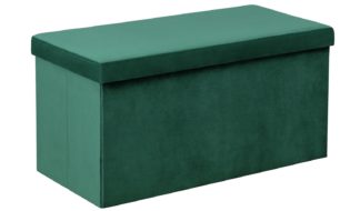 An Image of Argos Home Medium Velvet Ottoman - Green