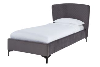 An Image of Habitat Wafer Single Bed Frame - Charcoal