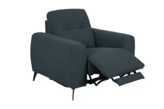 An Image of Habitat Ghost Fabric Power Recliner Chair - Charcoal
