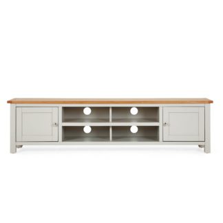 An Image of Bromley Grey Extra Wide TV Stand Grey and Brown