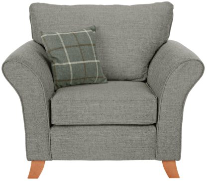 An Image of Argos Home Kayla Fabric Armchair - Light Grey