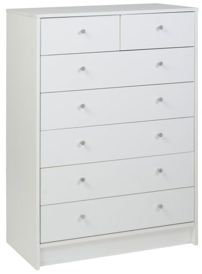 An Image of Habitat Malibu 5 Wide 2 Narrow Drawer Chest - White