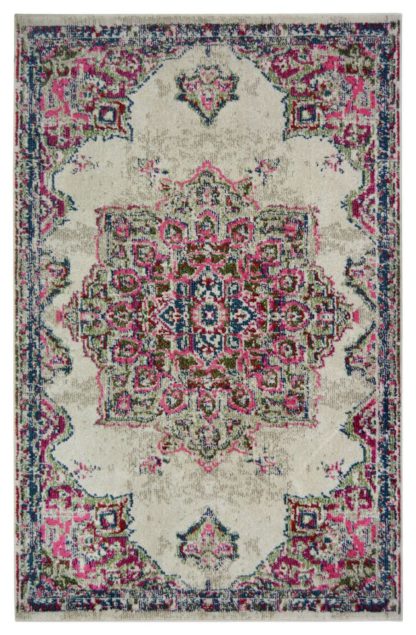 88f6b6563d190274481852e6585ac46ef9129c2f512f7d8d670dce01e9f97c29.jpg An Image of Homemaker Villa Medallion Rug - 80x150cm - Pink