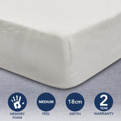 An Image of Memory Foam Rolled Mattress White
