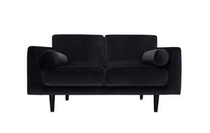 An Image of Habitat Jackson 2 Seater Velvet Sofa - Burgundy