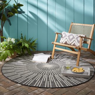 An Image of Sticks Indoor Outdoor Circle Rug Grey