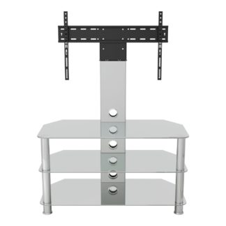 An Image of AVF Up To 55 Inch Glass TV Stand with Mount - Clear