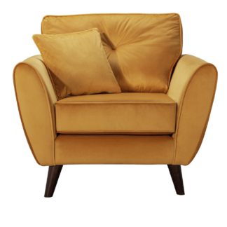 An Image of Habitat Isla Velvet Armchair - Gold