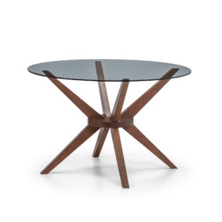 An Image of Chelsea Round Glass Table Brown