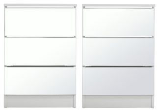 An Image of Argos Home Sandon 2 Mirror Bedside Tables Set - White