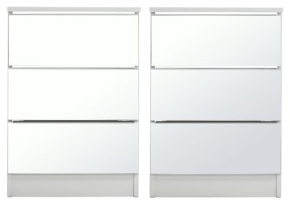 An Image of Argos Home Sandon 2 Mirror Bedside Tables Set - White