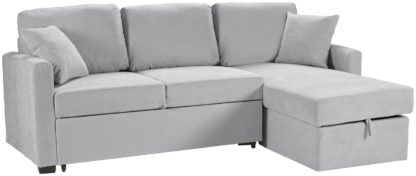 An Image of Habitat Reagan Right Corner Fabric Sofa Bed - Grey