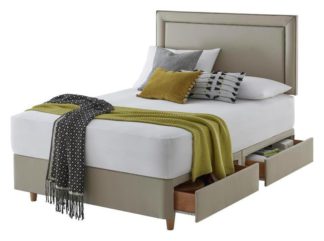 An Image of Silentnight Toulouse 4 Drawer Superking Divan Bed -Sandstone