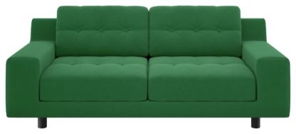 An Image of Habitat Hendricks 2 Seater Velvet Sofa - Teal