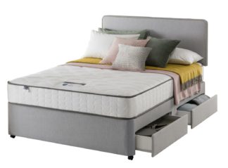 An Image of Silentnight Pavia Comfort 4 Drawer Grey Divan - Double