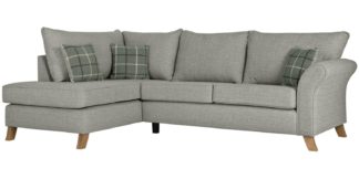 An Image of Argos Home Kayla Left Corner Fabric Sofa -Light Grey