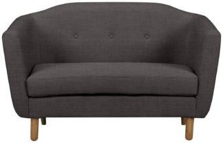 An Image of Argos Home Elin 2 Seater Fabric Sofa - Charcoal