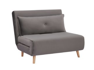 An Image of Habitat Roma Small Double Fabric Chair Bed - Charcoal
