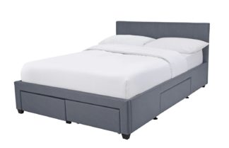 An Image of Habitat Heathdon 4 Drawer Double Bed Frame - Grey