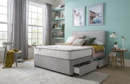 An Image of Silentnight Pavia Comfort 4 Drawer Grey Divan - Double