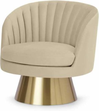 An Image of Sylvie Swivel Accent Armchair, Porcelain Velvet