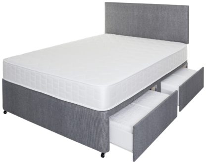 An Image of Argos Home Elmdon Memory Kingsize Divan - Grey