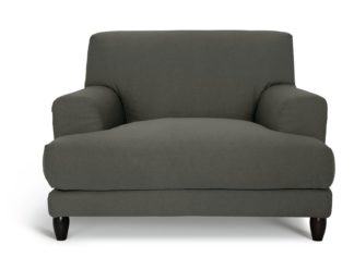 An Image of Habitat Askem Fabric Cuddle Chair - Charcoal