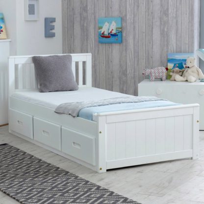An Image of Mission White Storage Bed White