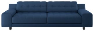 An Image of Habitat Hendricks 4 Seater Fabric Sofa - Navy